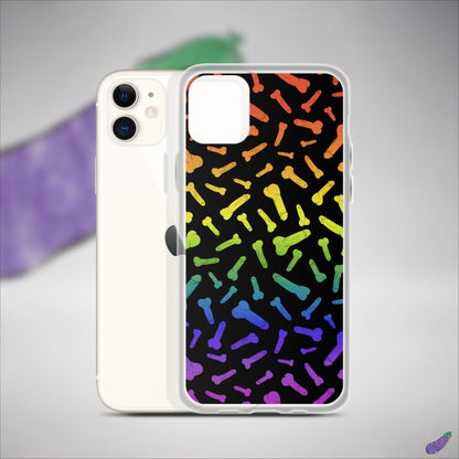 Rainbow Pride Penis Pattern Clear Case for iPhone®