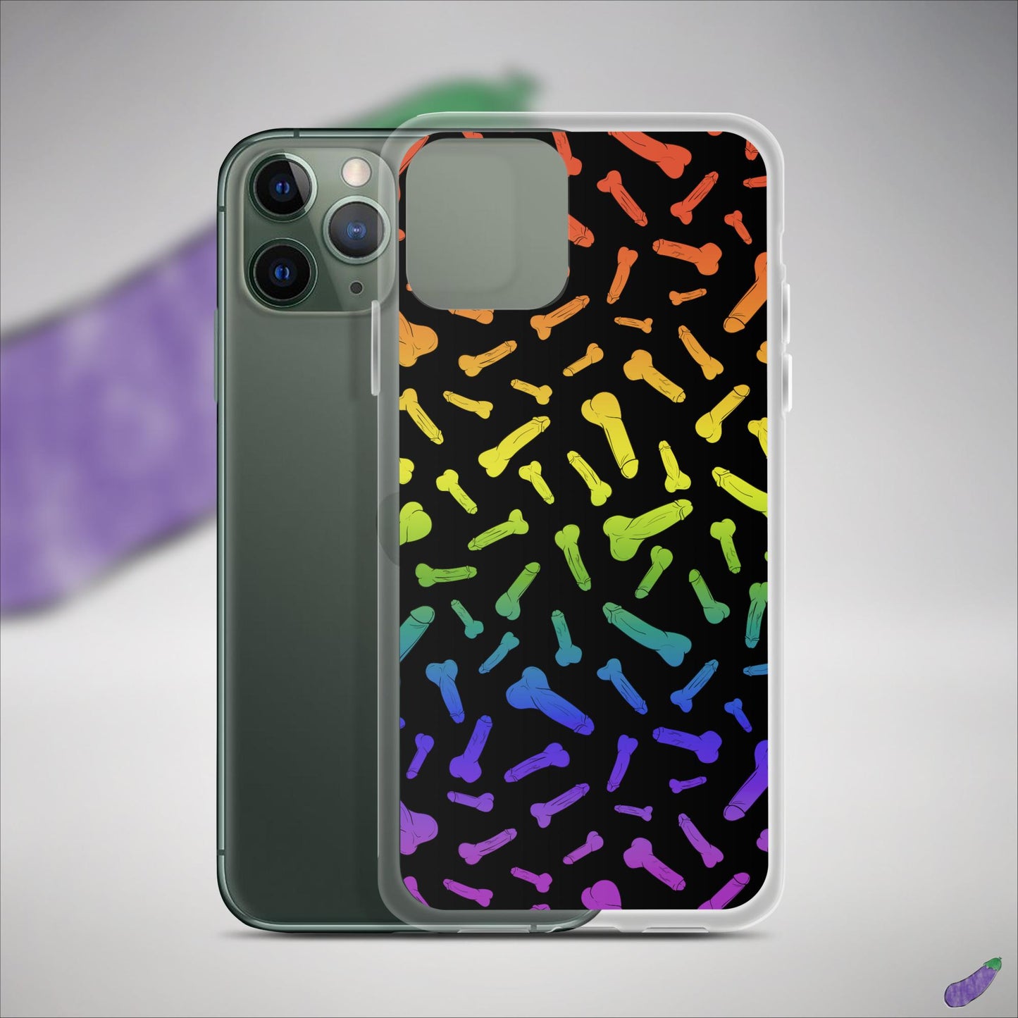 Rainbow Pride Penis Pattern Clear Case for iPhone®