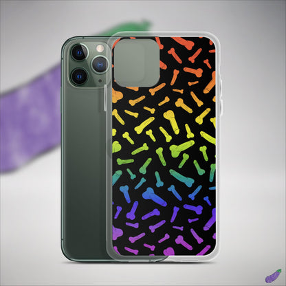 Rainbow Pride Penis Pattern Clear Case for iPhone®