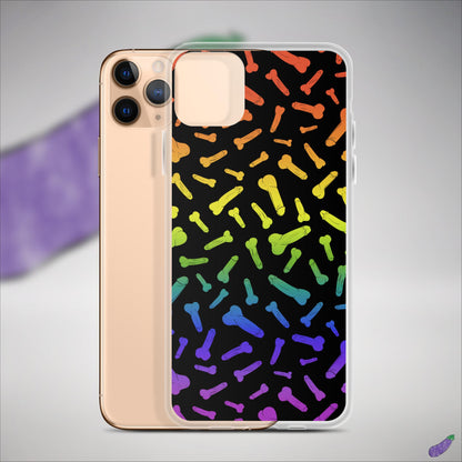 Rainbow Pride Penis Pattern Clear Case for iPhone®