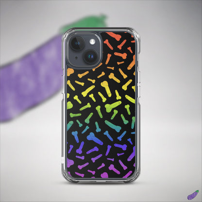 Rainbow Pride Penis Pattern Clear Case for iPhone®