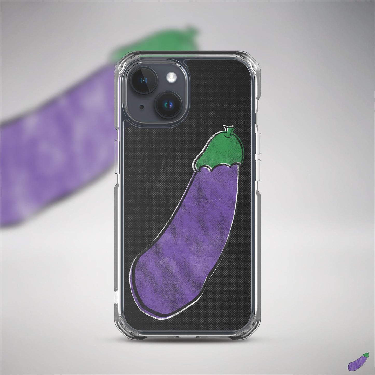 Distressed Happy Eggplant iPhone Case