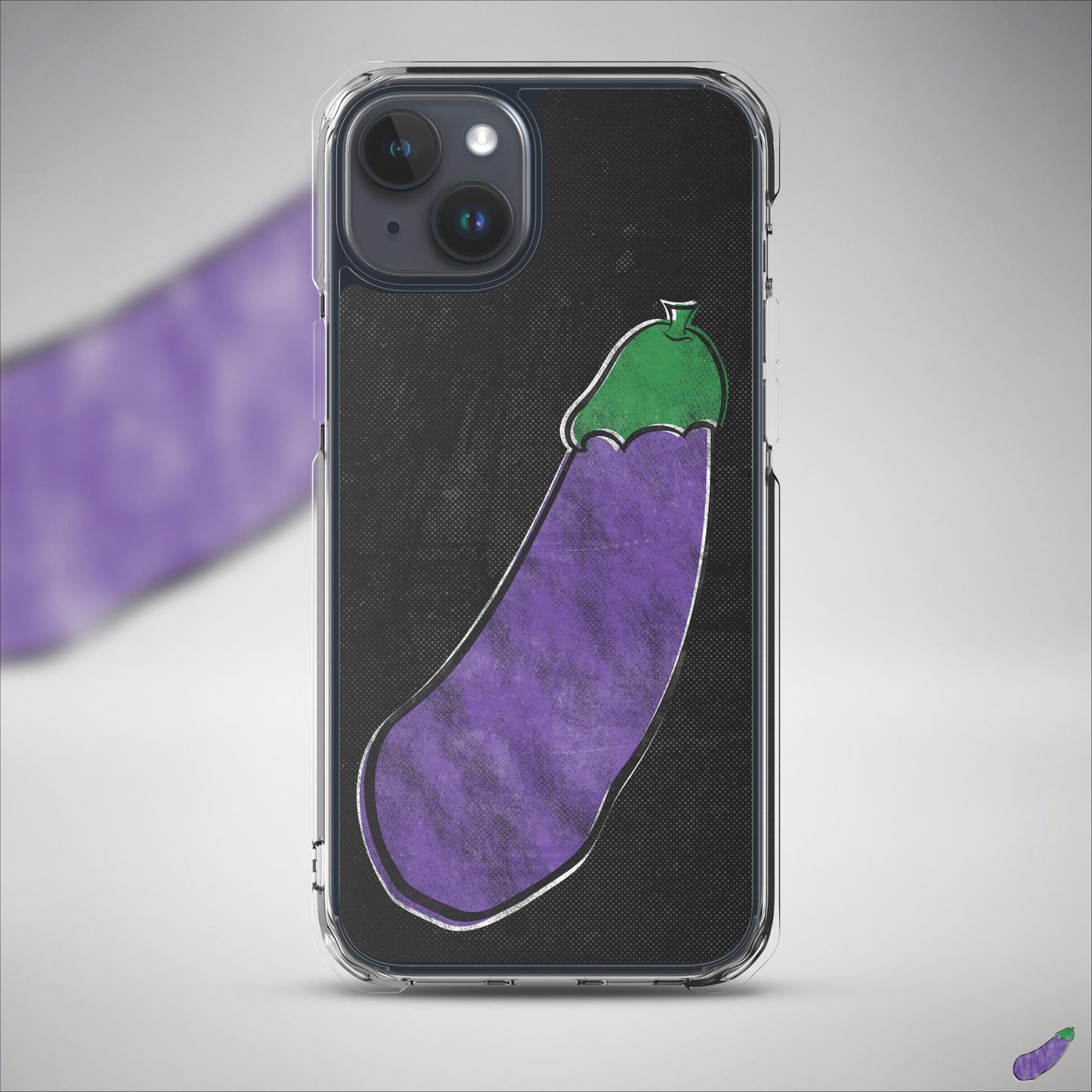 Distressed Happy Eggplant iPhone Case