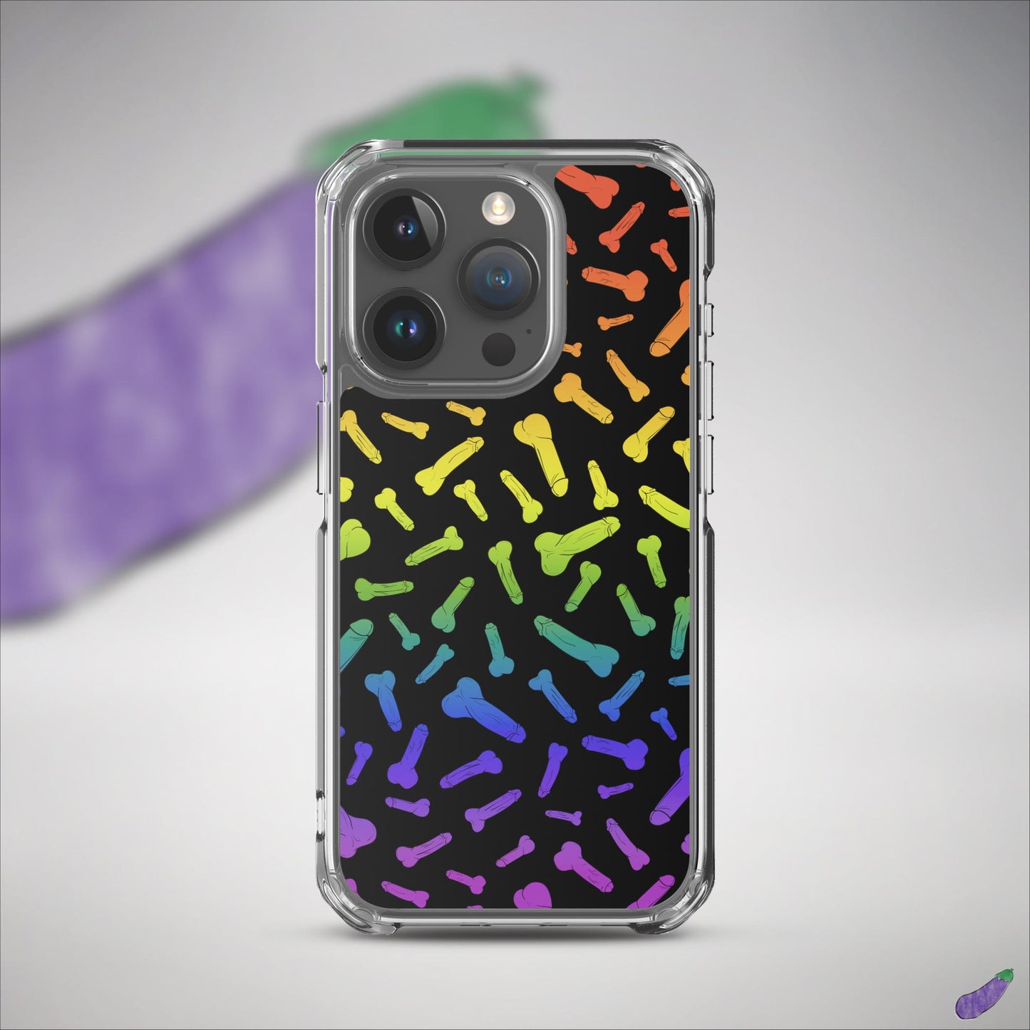 Rainbow Pride Penis Pattern Clear Case for iPhone®