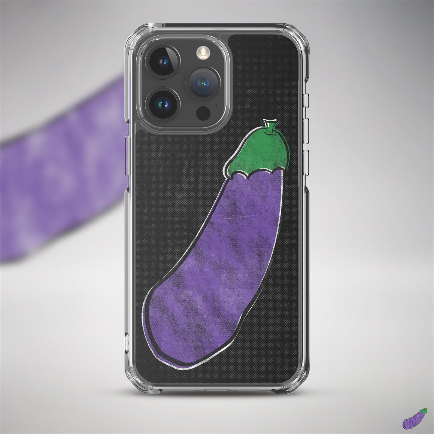 Distressed Happy Eggplant iPhone Case