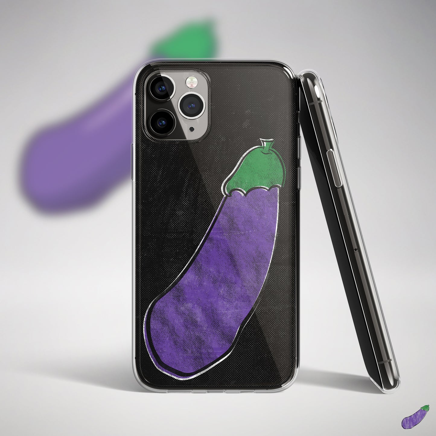 Distressed Happy Eggplant iPhone Case