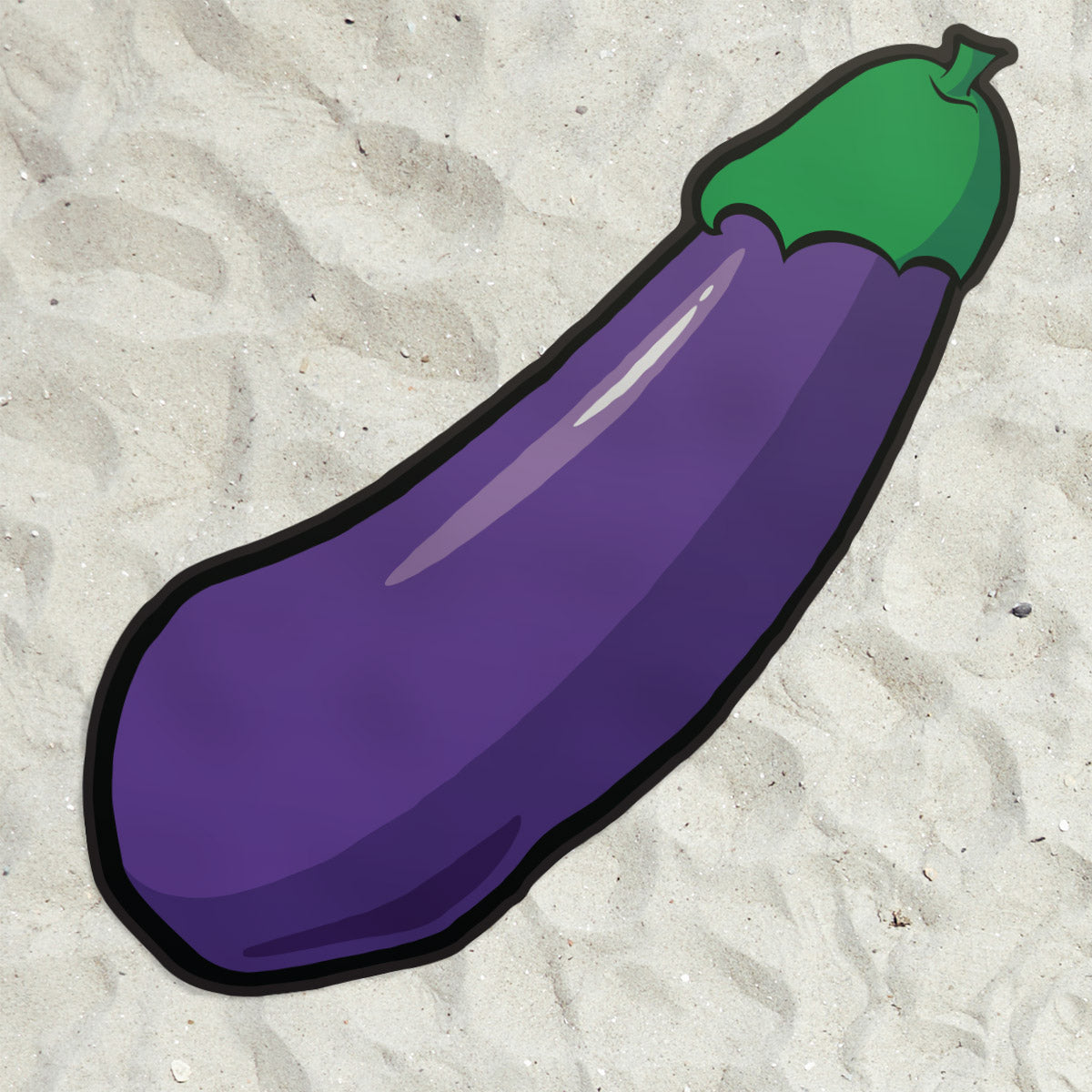 Happy Eggplant Shaped Beach Towel