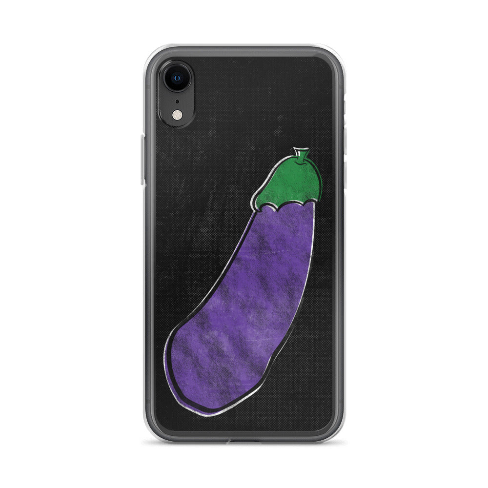 Distressed Happy Eggplant iPhone Case